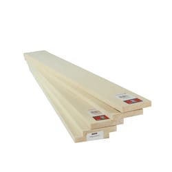 Midwest Products .19 in. X 3 in. W X 2 ft. L Basswood Sheet #2/BTR Premium Grade