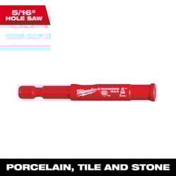 Milwaukee Diamond Max 5/16 in. Diamond Grit Glass/Porcelain/Tile/Stone 3 in. L X 1/4 in. D Hole Saw