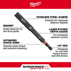 Milwaukee Shockwave Hex 1/4 in. X 3 in. L Drive Guide Steel 3 pc