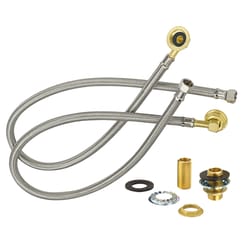 Krowne Royal Series 1/2 in. MNPT bag X 3/8 in. D Compression 30 in. Stainless Steel Supply Line