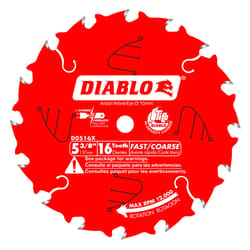 Diablo 5-3/8 in. D X 10 mm TiCo Hi-Density Carbide Trim Saw Blade 16 teeth 1 pk