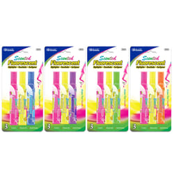 Bazic Products Neon Color Assorted Chisel Tip Highlighter 3 pk