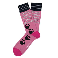 Two Left Feet Unisex Stay Pawsitive M/L Novelty Socks Pink