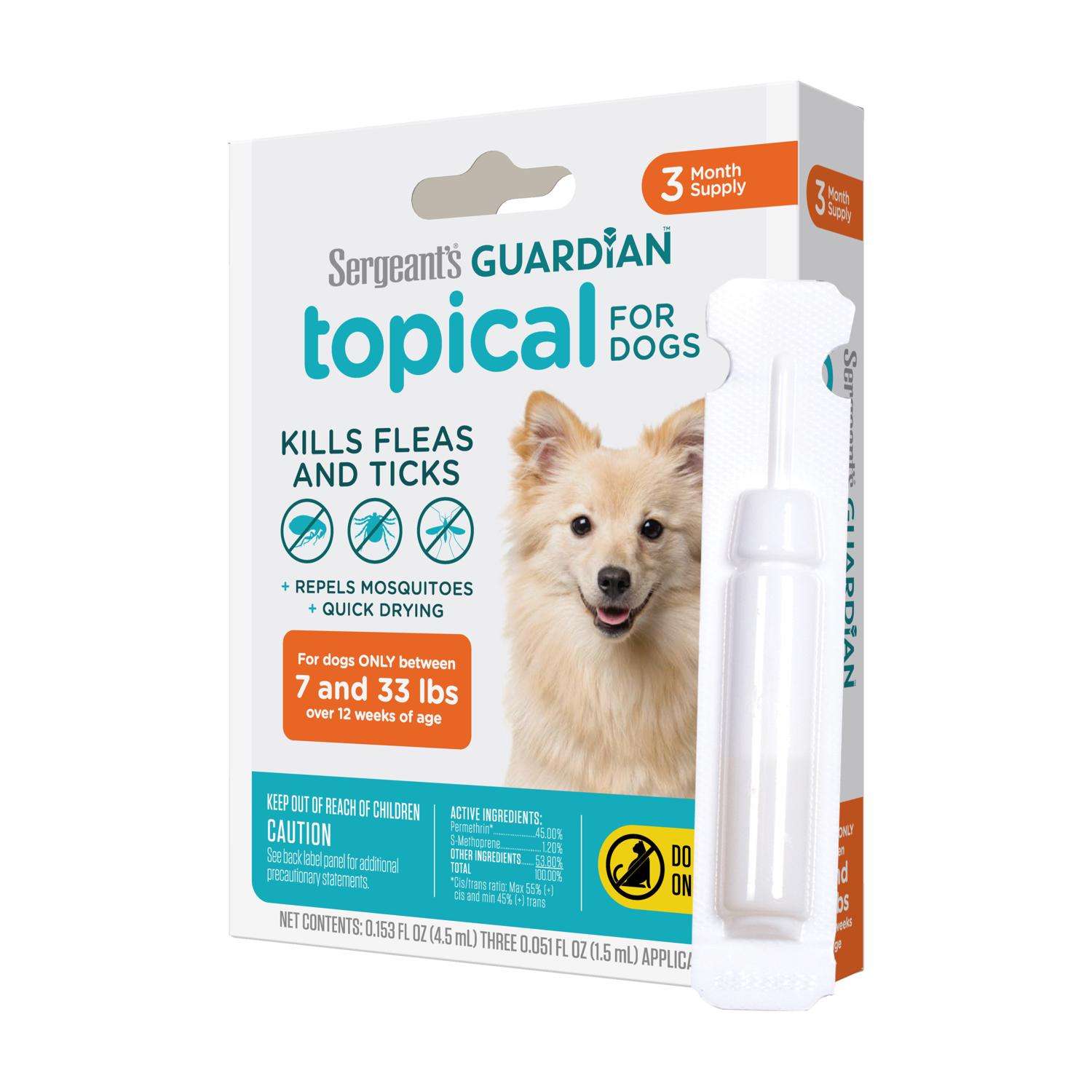 Sergeants Guardian Liquid Dog Flea and Tick Killer Permethrin, S