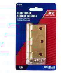 Ace 3 in. L Satin Brass Residential Door Hinge 1 pk