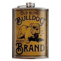 Trixie & Milo Old Blind Bulldog Brand 8 oz Multicolored Stainless Steel Flask