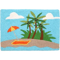 Jellybean 20 in. W X 30 in. L Multi-Color Lost Island Polyester Accent Rug