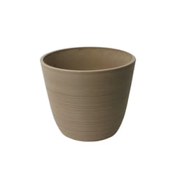 Algreen Products 11 in. H X 14 in. D Plastic Taper Ribbed Planter Taupe