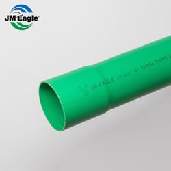 JM Eagle PVC Sewer Main 4 in. D X 10 ft. L Bell 0 psi