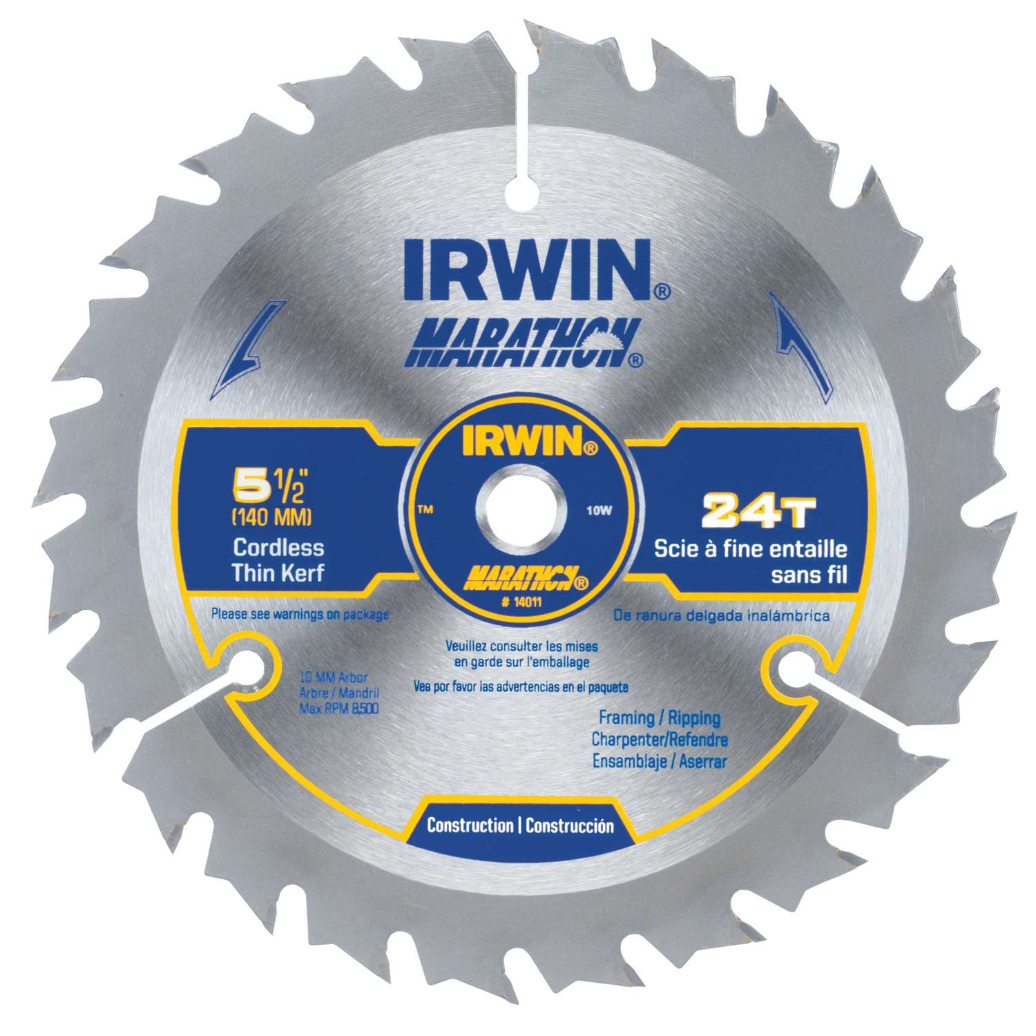 Irwin Marathon 51/2 in. D Carbide Circular Saw Blade 24 teeth 1 pk