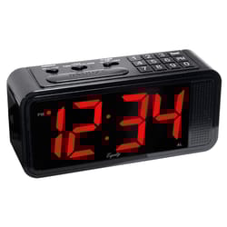 La Crosse Technology Equity 4.35 in. Black Alarm Clock LED Battery Operated