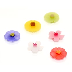 Charles Viancin Multicolored Silicone Floral Drink Markers