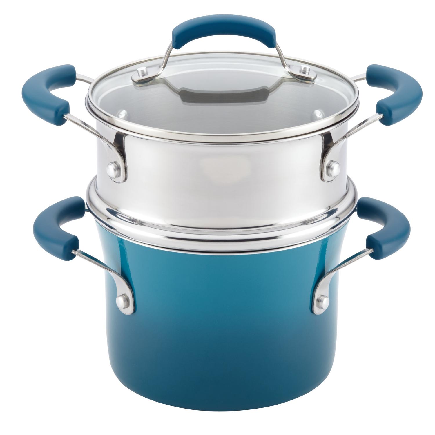 Rachael Ray Aluminum/Stainless Steel Steamer Insert 3 qt Blue Sansujyuku sansujyuku.com