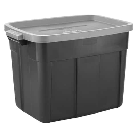 Project Source 16-in W x 12-in H x 19-in D Gray Plastic Stackable