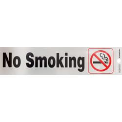 HILLMAN English Silver No Smoking Decal 2 in. H X 8 in. W