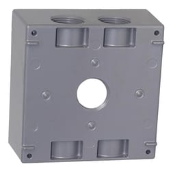 Sigma Engineered Solutions New Work 31 cu in Square Die-Cast Metal 2 gang Weatherproof Box Gray