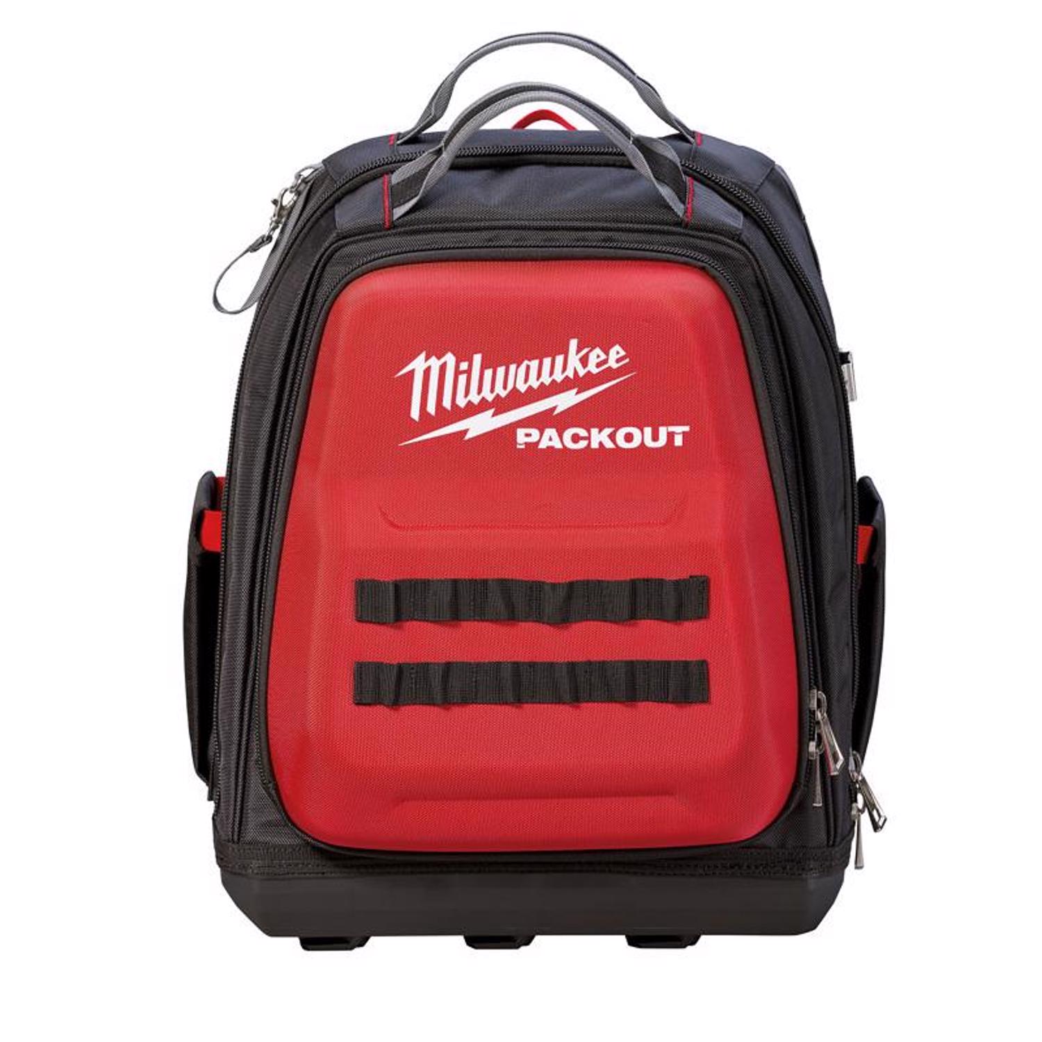 Milwaukee PACKOUT 15.75 in. W X 11.81 in. H Ballistic Nylon Cooler Utility  Bag 6 pocket Black/Red 1 - Ace Hardware