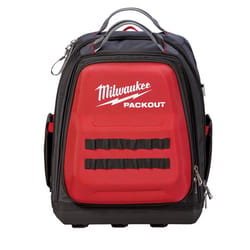 Milwaukee PACKOUT 10.3 in. W X 19 in. H Ballistic Nylon Backpack Tool Bag 48 pocket Black/Red 1 pc