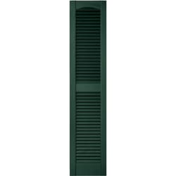 Builders Edge 55 in. H X 12 in. W Forest Green Louvered Vinyl Shutter 2 pk