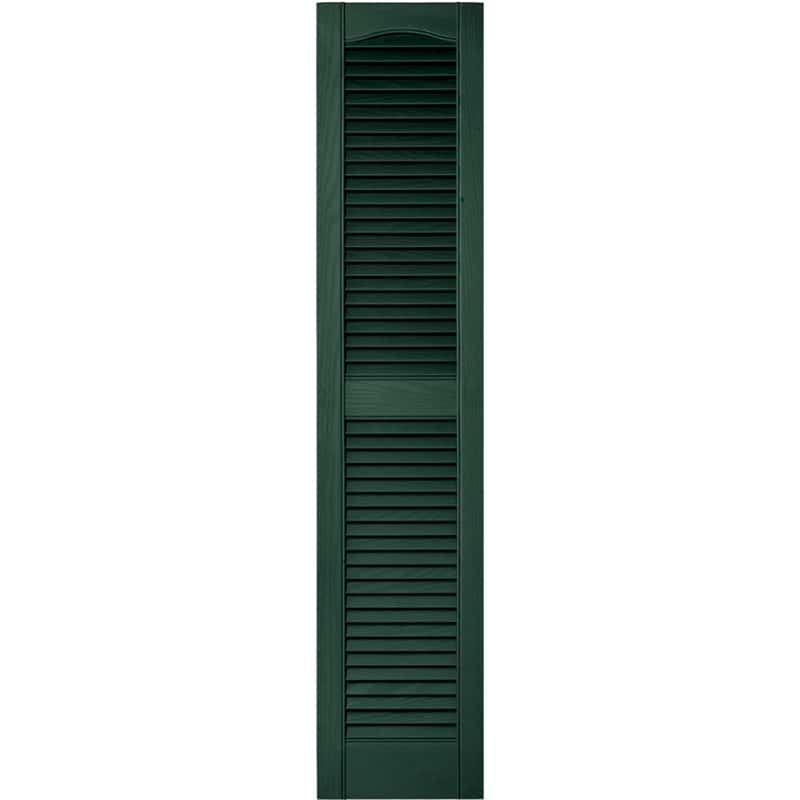 Builders Edge 55 in. H X 12 in. W Forest Green Louvered Vinyl Shutter 2