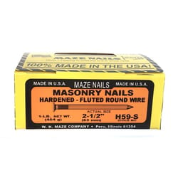 Maze 2.5 in. Masonry Heat Treated Carbon Steel Nail Flat Head 1 lb