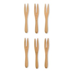 HIC Kitchen Brown Bamboo Mini Serving Forks