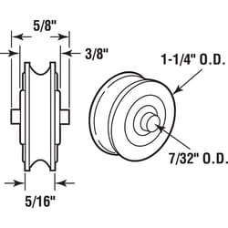 Prime-Line 1-1/4 in. D X 5/16 in. L Steel Roller Assembly 2 pk