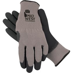 Midwest Quality Gloves XL Rubber Coating Black/Gray Dipped Gloves