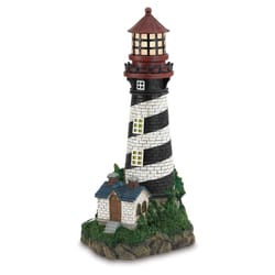 Summerfield Terrace Multicolored Polyresin 19 in. H Light House Outdoor Solar Decor