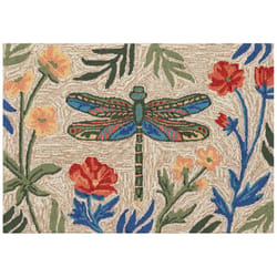 Liora Manne Frontporch 2 ft. W X 3 ft. L Multicolored Dragonfly Acrylic/Polyester Rug