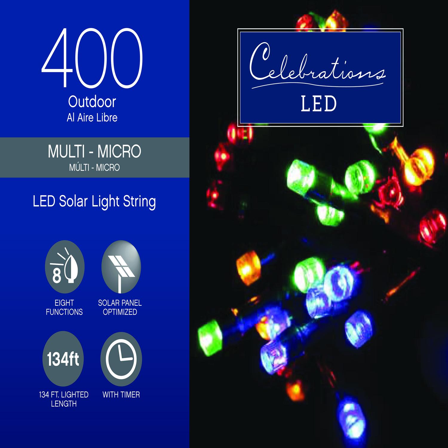 Celebrations LED Micro Multicolored 400 ct String Christmas Lights 134 ft. Mfr 37400MC1 Ace Hardware