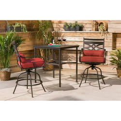 Hanover Montclair 3 pc Java Steel Dining Set Chili Red