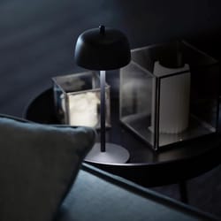 Zafferano Theta 11.8 in. Matte Black Cordless Desk Lamp