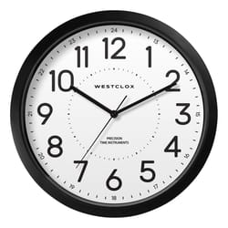 Westclox 13.75 in. L X 13.75 in. W Indoor Analog Wall Clock Plastic Black/White
