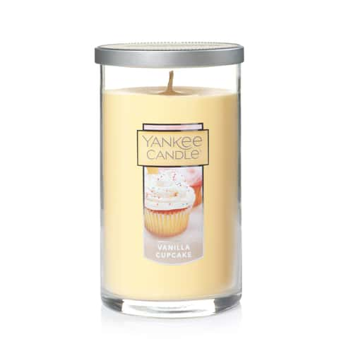 Yankee Candle Vanilla Cupcake Signature Medium Pillar Candle, 14.25oz