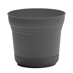 Bloem Saturn 10.75 in. H X 12.25 in. W Polyresin Traditional Planter Charcoal