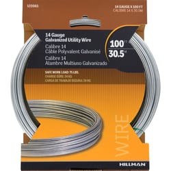 HILLMAN 0.078 - 0.082 in. D X 100 ft. L Galvanized Steel 14 Ga. Wire