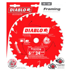 Diablo Tracking Point 6-1/2 in. D X 5/8 in. TiCo Hi-Density Carbide Framing Saw Blade 24 teeth 3 pk