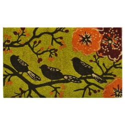 Home & More 1.42 ft. W X 2.42 ft. L Green Birds in a Tree Coir Door Mat