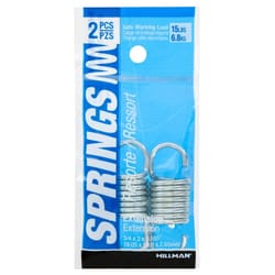 HILLMAN 2 in. L X 3/4 in. D Extension Spring 2 pk