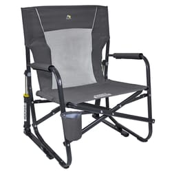 GCI Outdoor FirePit Rocker Pewter Padded Arm Folding Chair