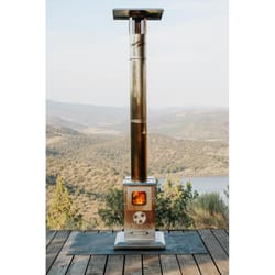 Timber Stoves Lil Timber 72000 BTU Wood Pellet Stainless Steel Freestanding Patio Heater 100 sq ft