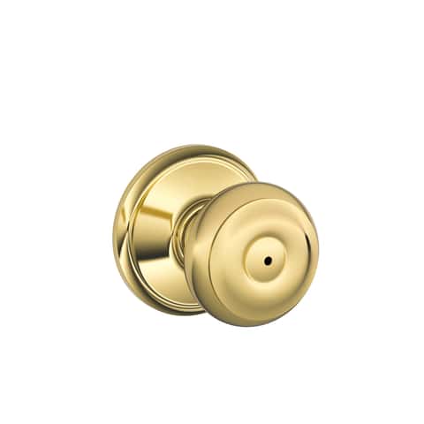 Schlage Classic Bright Brass/Bright Chrome Privacy Knob Right or Left Handed Schlage Classic Bright Brass/Bright Chrome Privacy Knob Right or Left Handed