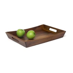 Lipper International Brown Acacia Wood Tray with Curved Sides Tray 1 pk