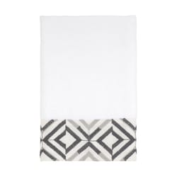 Avanti Linens Harlow White Polyester Concentric Diamonds Fingertip Towel 1 pc