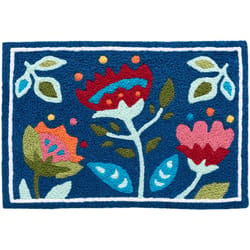 Jellybean 20 in. W X 30 in. L Multi-Color Folk Art Flowers Polyester Accent Rug