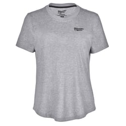 Milwaukee Freeflex L Short Sleeve Women's Round Neck Gray Tee Shirt