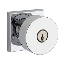 Baldwin Reserve Contemporary Knob Polished Chrome Entry Lockset 2 in.