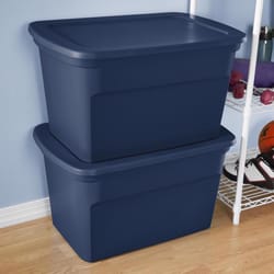 Sterilite 30 gal Blue Storage Tote 17.125 in. H X 20.25 in. W X 30.5 in. D Stackable