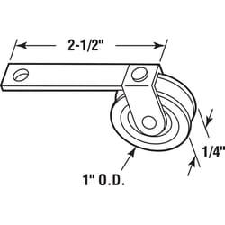 Prime-Line 1 in. D X 1/4 in. L Steel Spring Tension Roller Assembly 2 pk